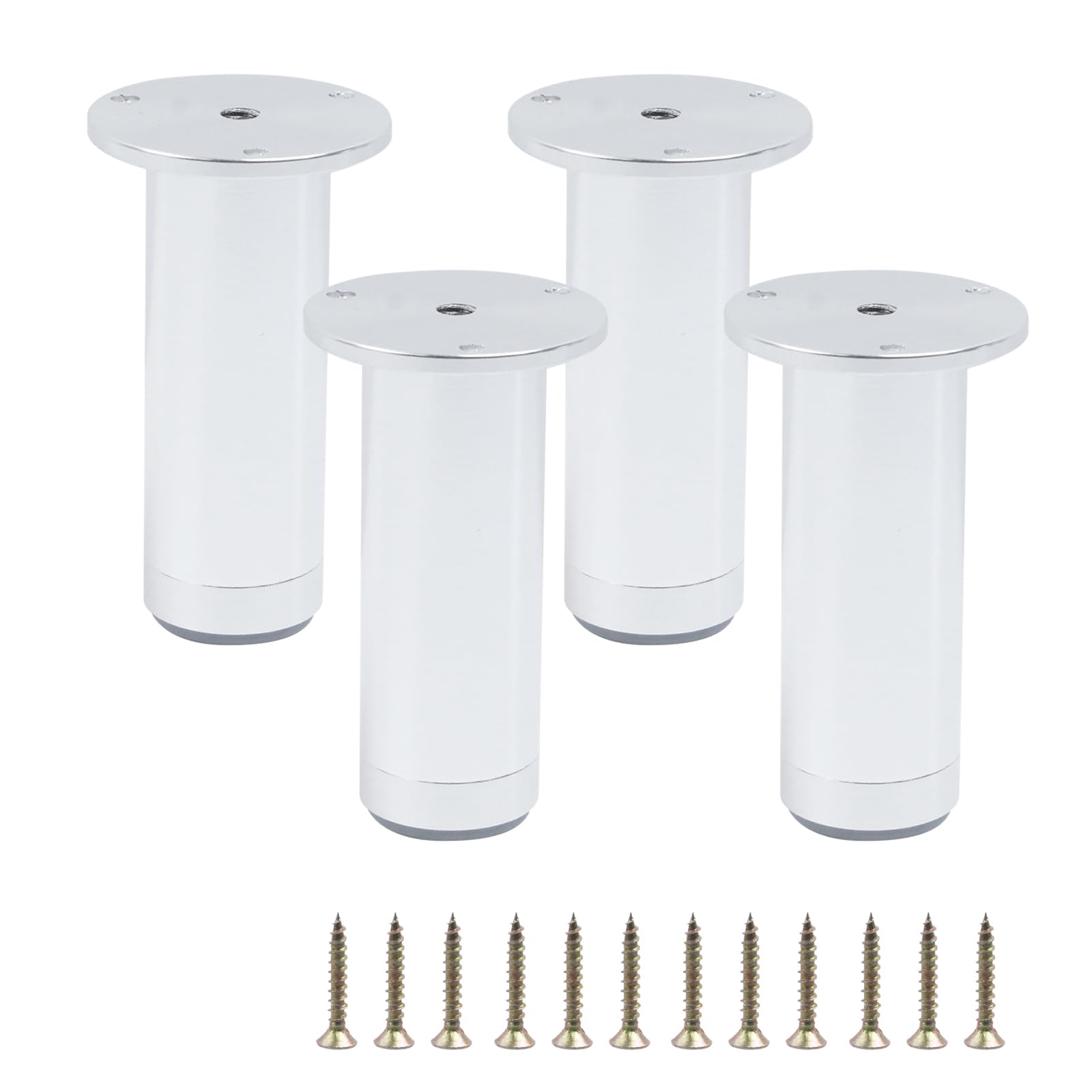 Photo 1 of Geesatis 4 Pcs Furniture Legs Add Height Metal Adjustable Sofa Legs for Cabinet, Height 4-5inch, Silver