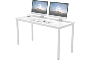 Need Dining Tables 55inches Large Size Office Desk Writing Desk Workstation Easy to Install, White AC3DW-140-CA