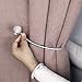 BTSKY Decorative Magnetic Curtain Tiebacks Rope - Window Treatment Hardware Curtain Holdbacks Drape Holder for Home Office, Set of 2 (Grey)