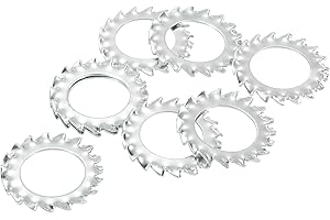 uxcell 30Pcs External Tooth Washers, M18 Steel Zinc Finish External Serrated Washer for Mechanical Equipment Fasteners, Silver