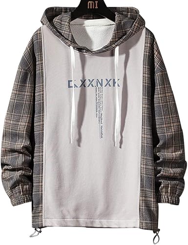 Amazon メンズ パーカー 長袖 Tシャツ カジュアル おしゃれステッチング フード付き トップス 重ね着風 春 秋 冬 トレーナー パーカー 通販