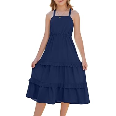 amazon junior casual dresses Amazon.com: JOFOW Kid Girls Summer Fashion Plaid Flower Print Square Neck Lantern Sleeve Dress Cute (Light Blue-C, 7-8 Years): Clothing, Shoes & Jewelry