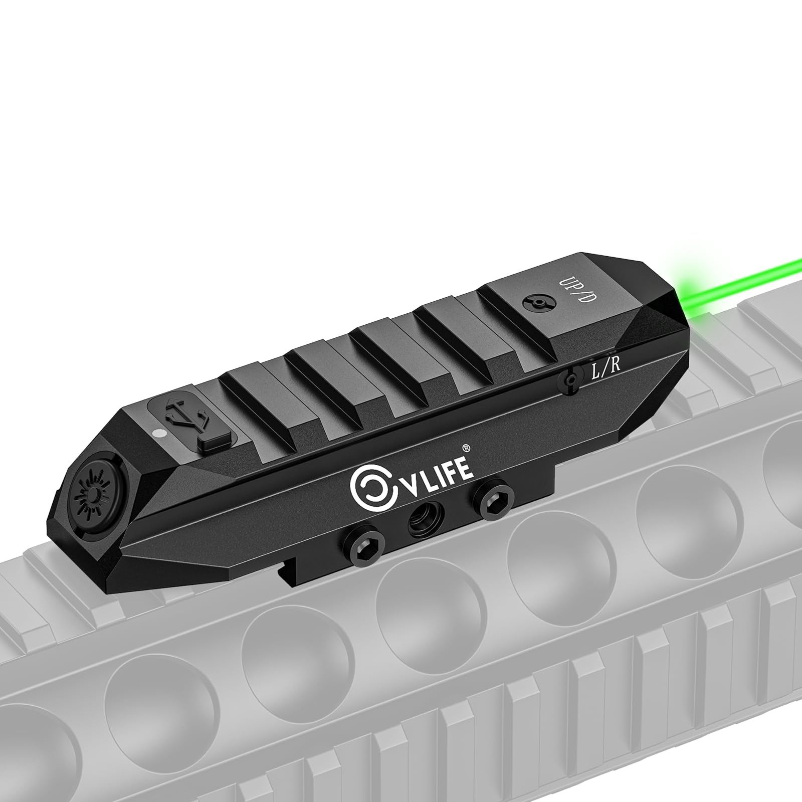 CVLIFE Laser Sight for Rifle, Low Profile Tactical Rechargeable Picatinny Rifle Laser Sight with Strobe Mode (Green Laser)