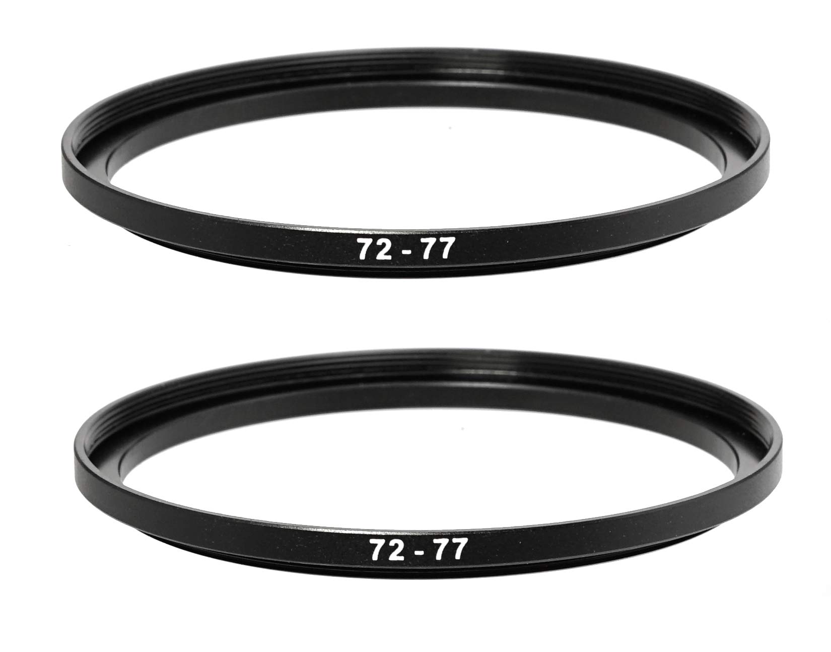 Photo 1 of (2 Pcs) 72-77MM Step-Up Ring Adapter, 72mm to 77mm Step Up Filter Ring, 72mm Male 77mm Female Stepping Up Ring for DSLR Camera Lens and ND UV CPL Infrared Filters