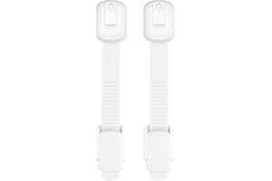 JAZZZNAP Child Safety Strap Locks for Cabinet, Refrigerator, Oven, Toilet, Drawer, Trash can etc, Adjustable Length, Strong Glue is Not Easy to Fall Off, 2 Packs