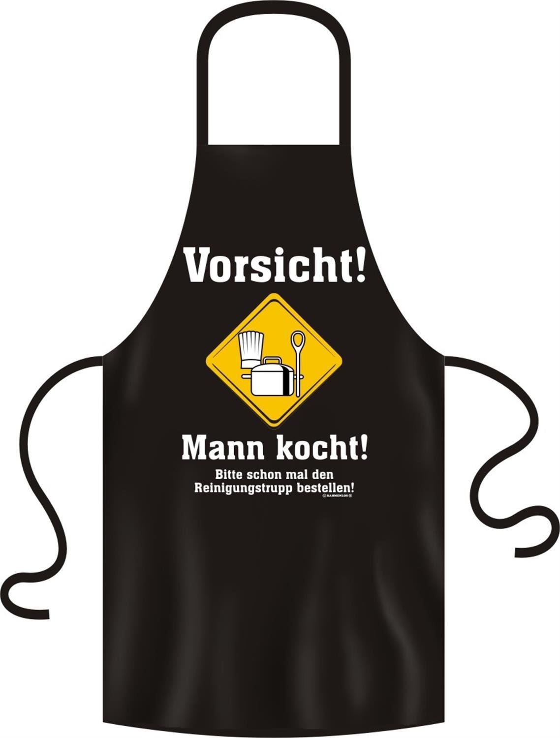 Rahmenlos Humorous Apron Vorsicht Mann kocht