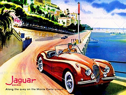 VINTAGE TRANSPORT JAGUAR MONTE CARLO CIRCUIT CAR AUTOMOBILE NEW FINE ART PRINT POSTER PICTURE 30x40 CMS CC5509