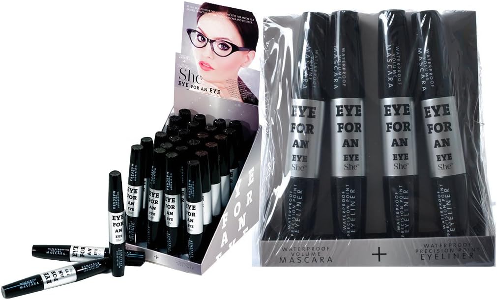 S.he Makeup 24 Pcs Waterproof Mascara And Precision Point Eyeliner