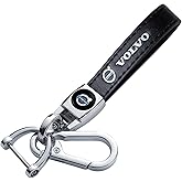 Comburvo Leather Car Keychain, for Volvo XC90 XC60 XC40 S90 S60 Series Car Key Chain Ring Accessories for Men and Woman Black