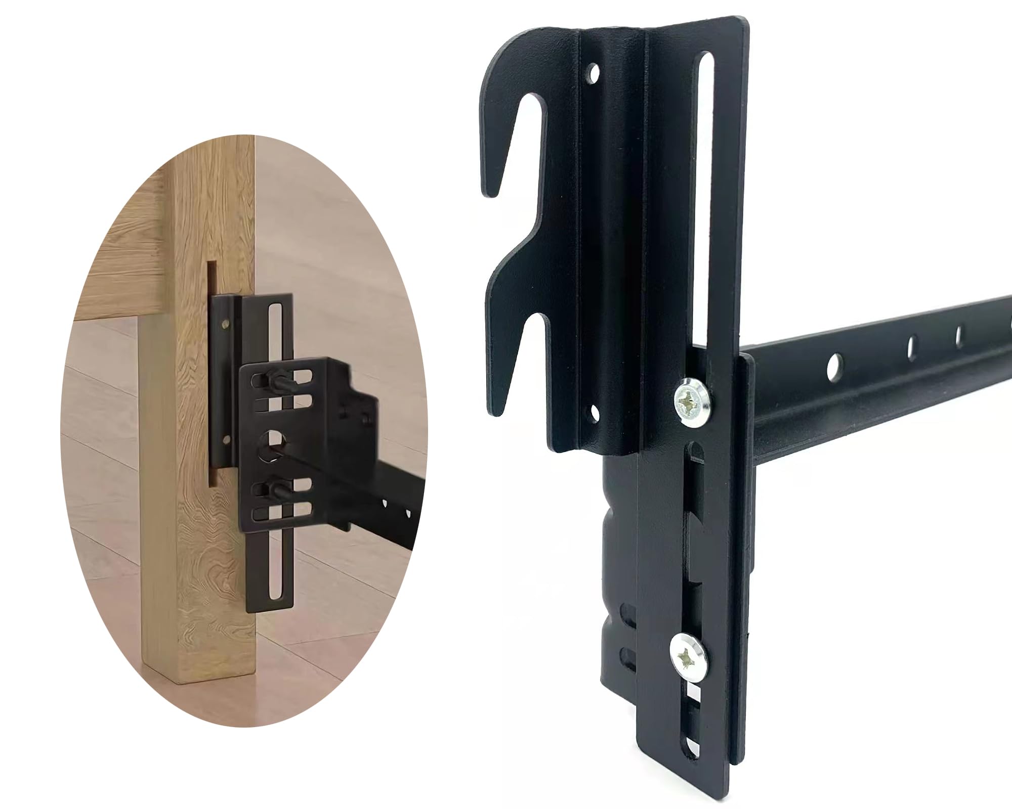 Photo 1 of ZhouDaShu Headboard Adapter Brackets, Bed Frame Hooks, Headboard Brackets for Metal Bed Frame, Headboard Attachment Kit, 2Pcs Hook on Bed Frame, Headboard Connectors for Full to Queen