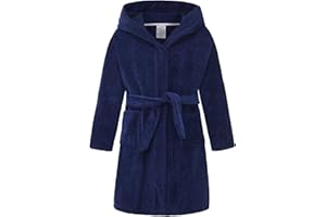 Fraprasty Boys Girls Hooded Robe Soft Touch Robe Kids Terry Cloth Cotton Spa Bathrobe Sleepwear 2-14 Years