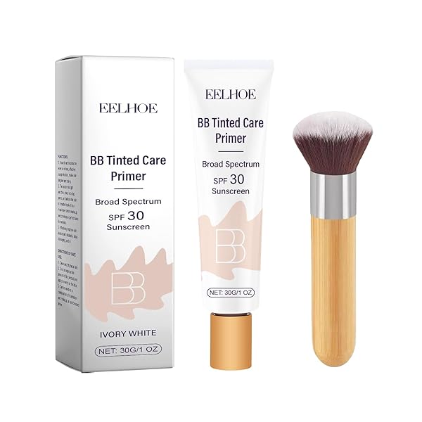 BB BLUR TINTED MOISTURIZER SPF 30, BB CREAM TINTED MOISTURIZER WITH BROAD SPECTRUM SPF, FULL COVERAGE LIGHT-MEDIUM SKIN COLOR HYDRATING & SMOOTHING(IVORY WHITE) 30G/1PCS