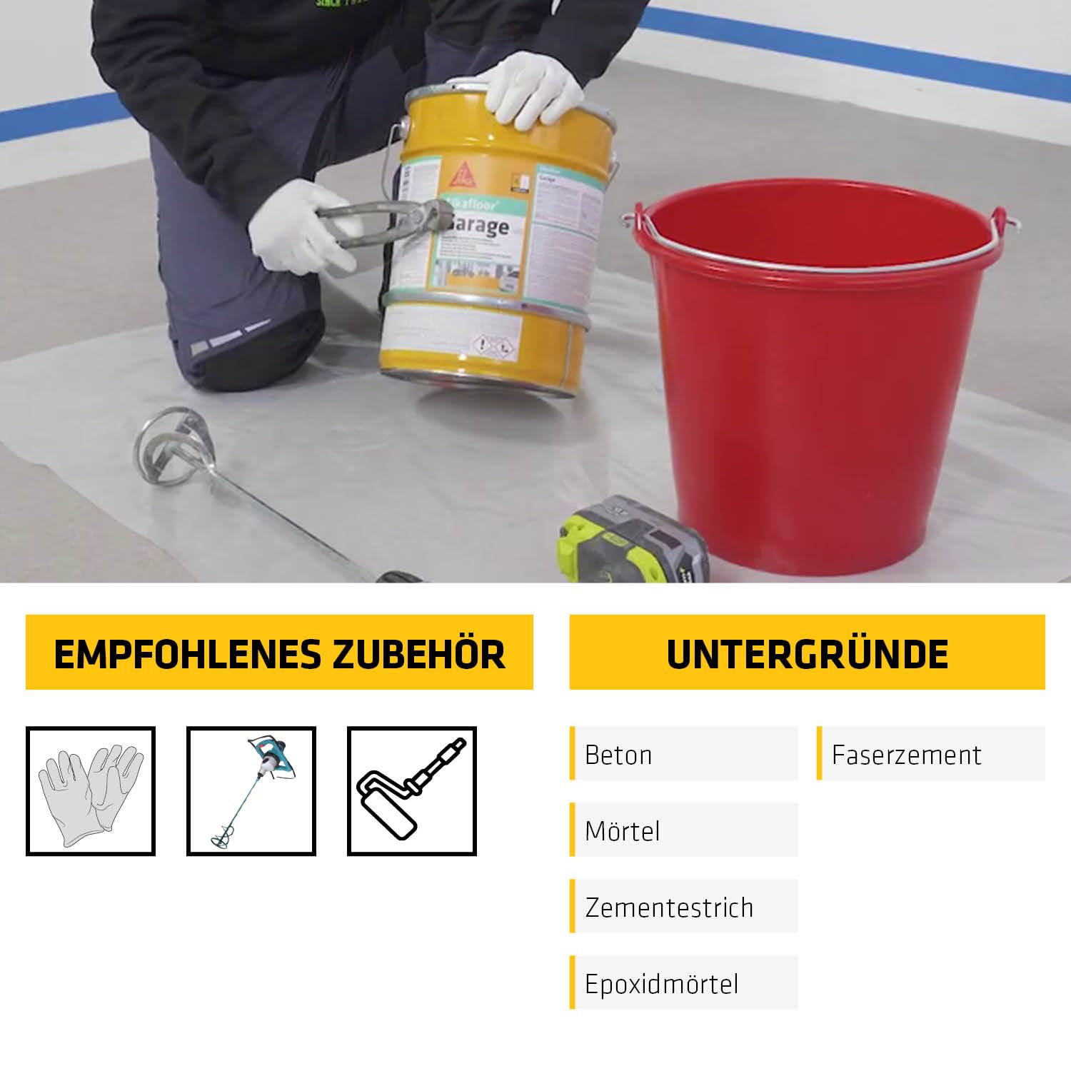 Sika – Epoxidharz Bodenbeschichtung – Sikafloor Garage - Kieselgrau (RAL7032) – Für Garagen, Keller, Hobbyräume – Beständig – 6 kg 5