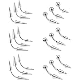 ZS 18Pcs Spike Eyebrow Piercing Jewelry, 16G Curved Barbell Vertical Labret Lip Rings, Spike Tragus Helix Earrings Rook Nose Bridge Rings for Women Men