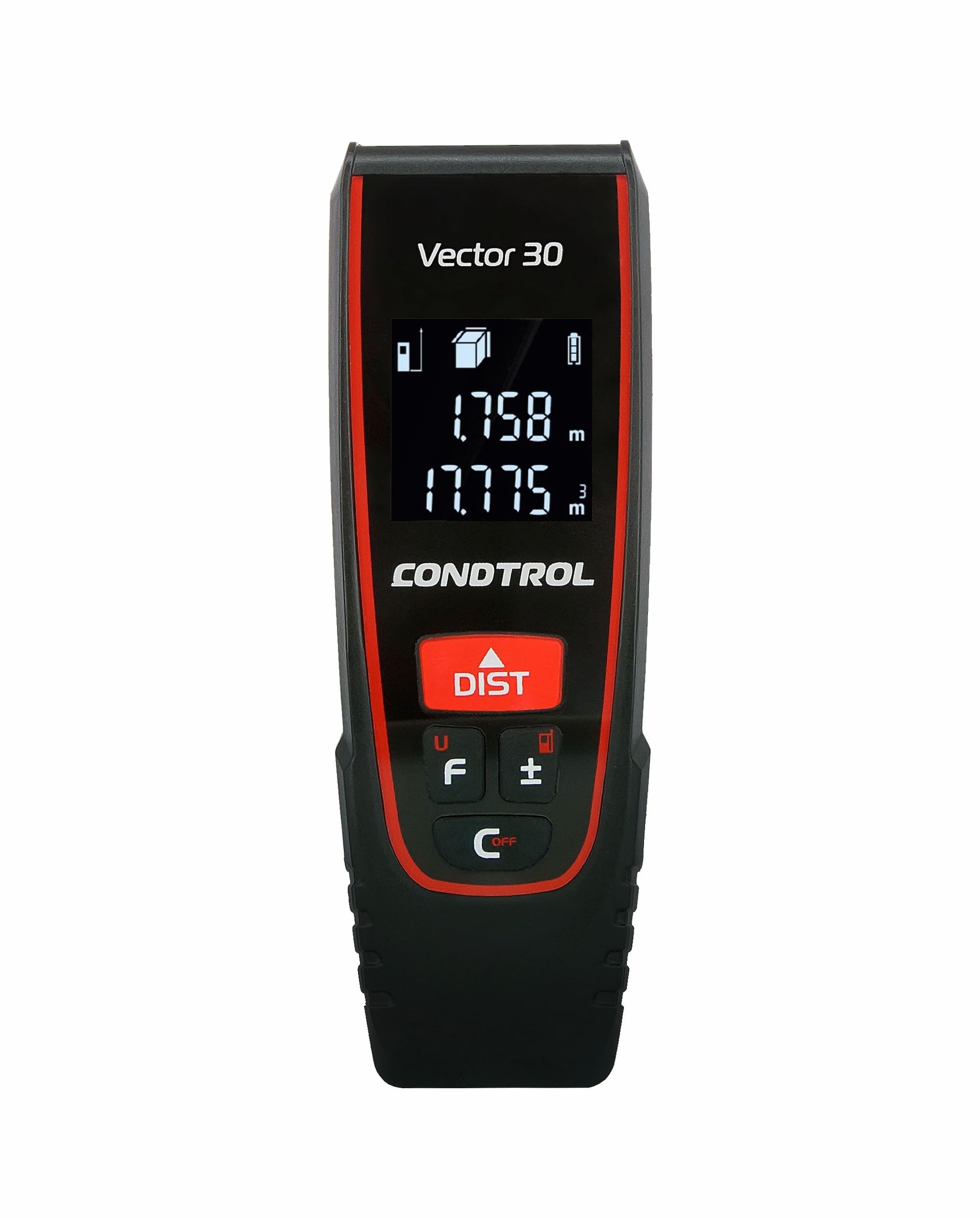 CONDTROL - Vector 30 Rangefinder - Range 0.05 to 30 Meters - Continuous Accurate Measurement, Units m, ft, inch - Red Laser - 2-Year Warranty - Supplied with Accessories