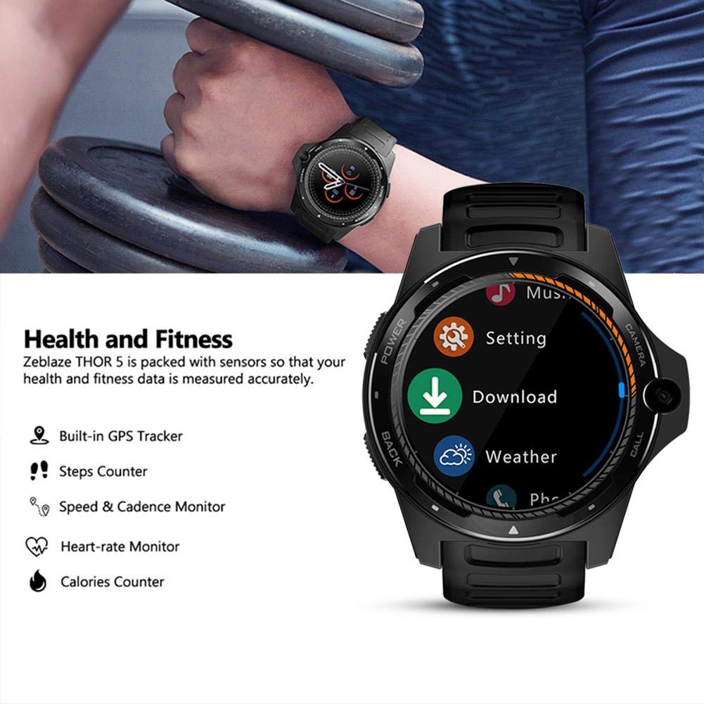 Amazon.com: Zeblaze Thor 5 1.39 inch Pedometer WIFI GPS ...