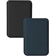 vyaji 2Pcs Mag Safe Wallet with Double-Row Magnets - Minimalism Leather Mag Safe Card Holder - Slim Magnetic Wallet for iPhone 15/14/13/12 Series Model and Magsafe Case - Max Fit 3 Cards