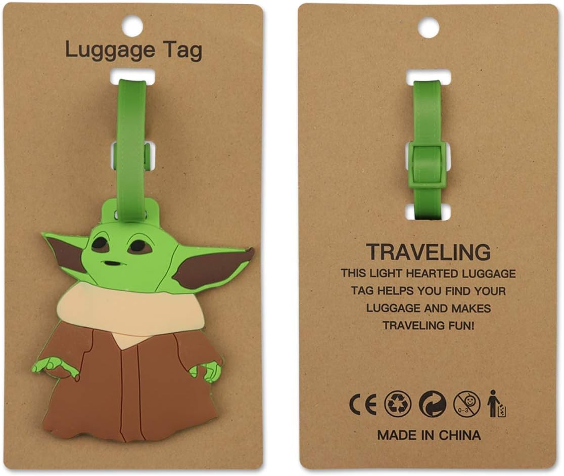  | Baby Yo_da Luggage Tag - Lifenjoy Case Tag With Full Privacy Cover for Travel Bag Suitcase Set | Luggage Tags