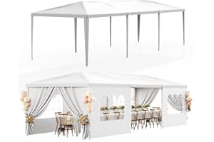 DOINUO White Party Tent 10x30 Outdoor Canopy Tent with 7 Removable Sidewalls Heavy Duty Wedding Events Tents for Parties Waterproof Patio Gazebo Shelter for Birthday Graduation Backyard