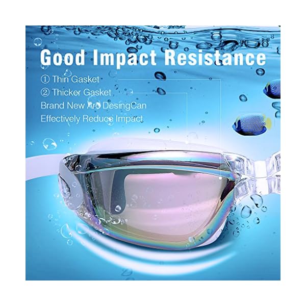 GAOGE-Swim-Goggles-Swimming-Goggles-Swim-Cap-Case-Nose-Clip-Ear-PlugsSwim-Goggles-Mirror-Coated-Lenses-Anti-Fog-Shatterproof-UV-Protection-for-Adult-Men-Women-Youth-Kids-Child-White GAOGE-Swim-Goggles-Swimming-Goggles-Swim-Cap-Case-Nose-Clip-Ear-PlugsSwim-Goggles-Mirror-Coated-Lenses-Anti-Fog-Shatterproof-UV-Protection-for-Adult-Men-Women-Youth-Kids-Child-White