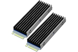 GLOTRENDS M.2 Heatsink with Screws and Thermal Pads for Single/Dual Sided Chip M.2 SSD, PC/PS5/PS5 Slim Installation(2 Packs)