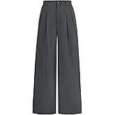 KIRUNDO Wide Leg Dress Pants for Women High Waisted Office Work Trousers Business Casual Slacks Button Flowy Palazzo Pant