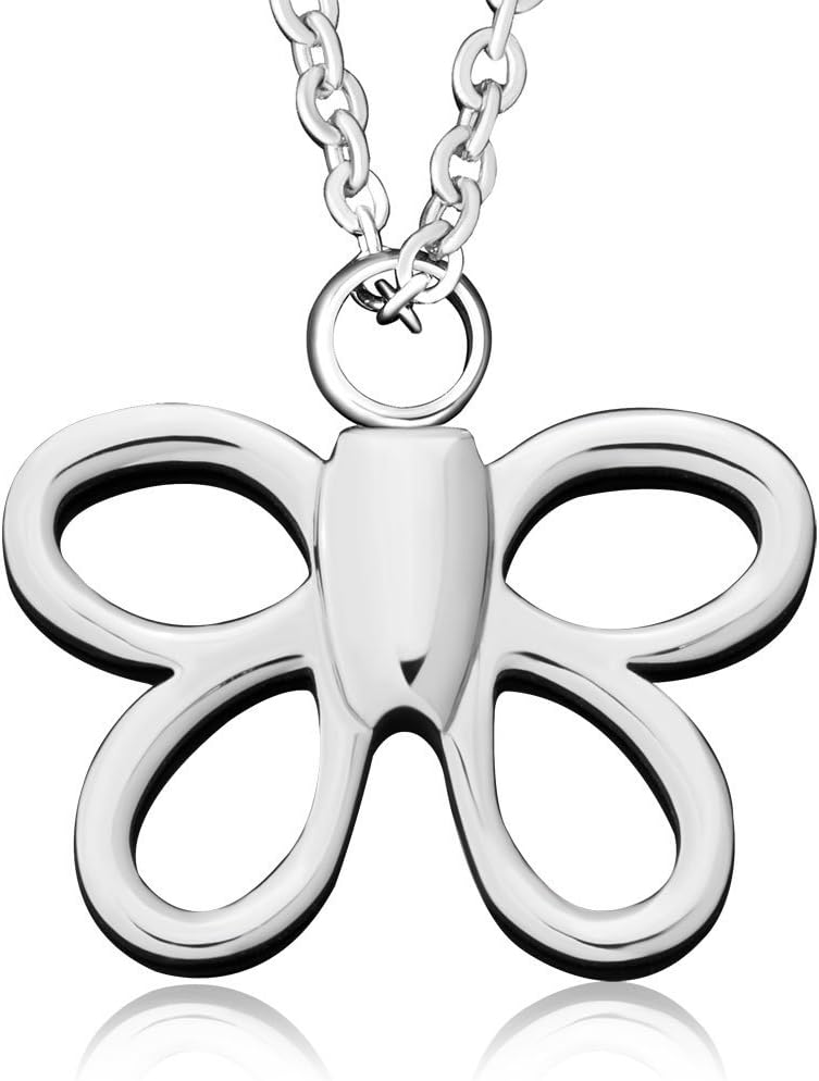 LuckyJewelry Urn Butterfly Memorial Necklaces for Ashes Cremation Keepsake Pendant Necklace