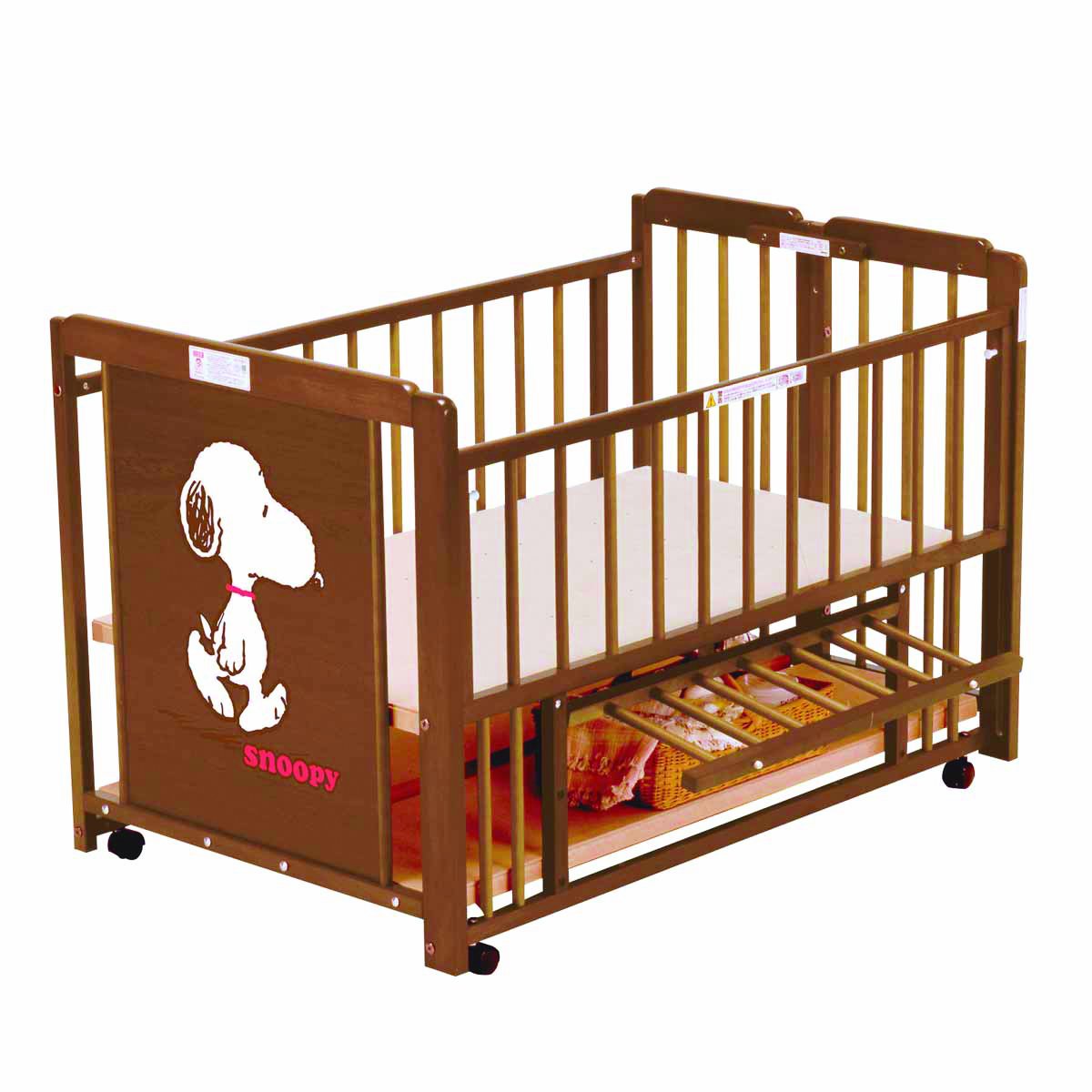 日本製ベビーベッド キンタロー エコ 2way S 5 ブラウン スヌーピー ブラウン B004asnyug ベビーベッド 全品送料無料