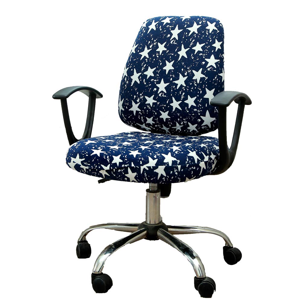 FYTXSZ Chair Covers Spandex Office Computer Chair Cover Stretch Removable Washable Rotate Swivel Chair Protective Covers (YTxingkong|FBAca)