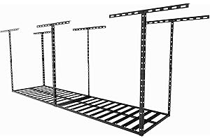 SunsGrove 2x8 Garage Storage Overhead Rack Organization, Adjustable Ceiling Mounted Storage Racks, 750LBS Weight Capacity, 22"-40" Ceiling Dropdown, Black