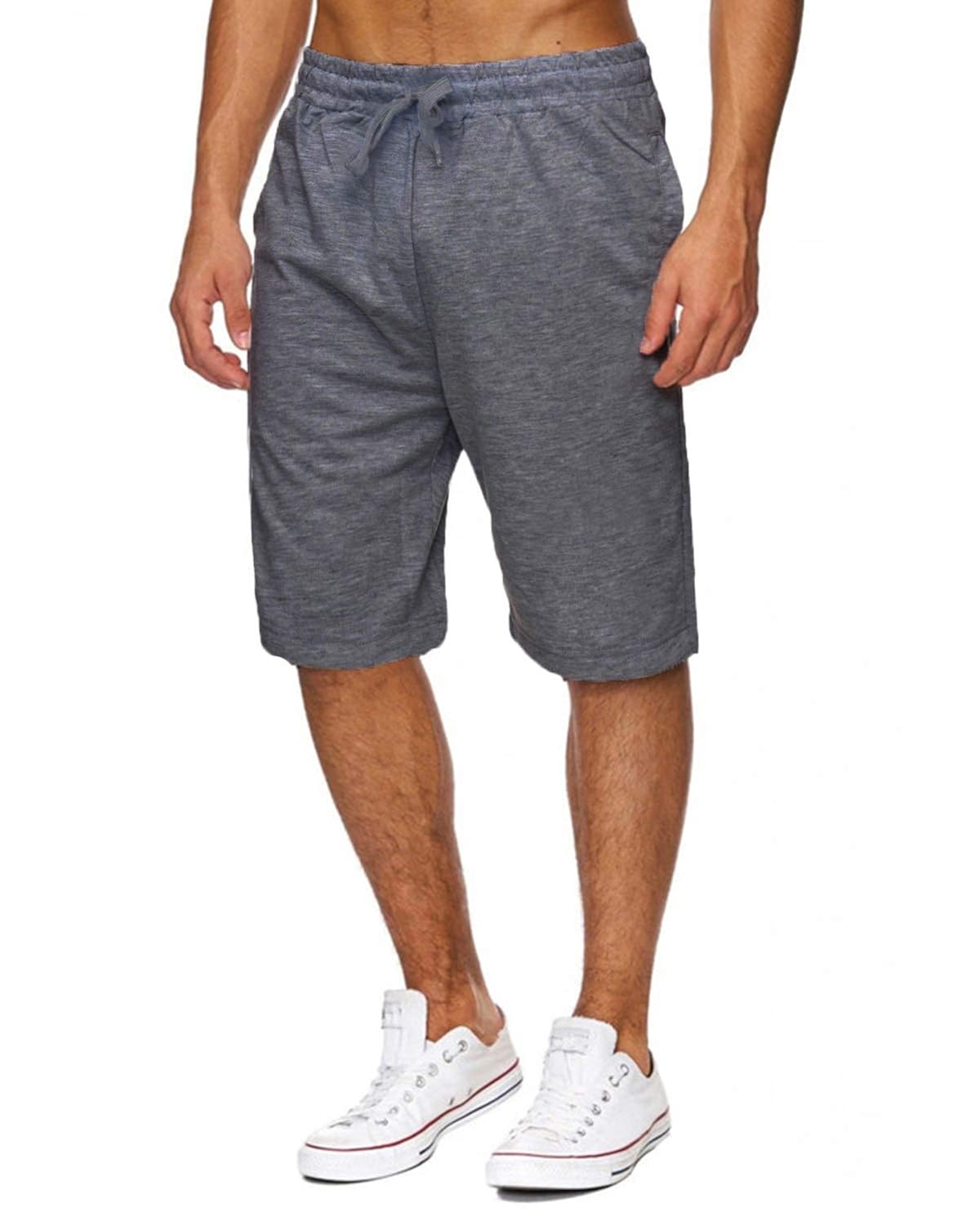 Buy Yamadan Mens Summer Knee Length Joggers Short Pants Elastic Waist