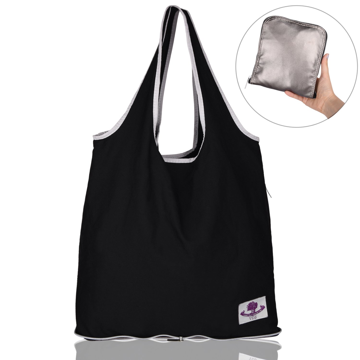 VDS Reusable Grocery Bags, Large Eco Friendly Foldable Grocery Tote Bag Heavy Duty Washable Shopping Bags