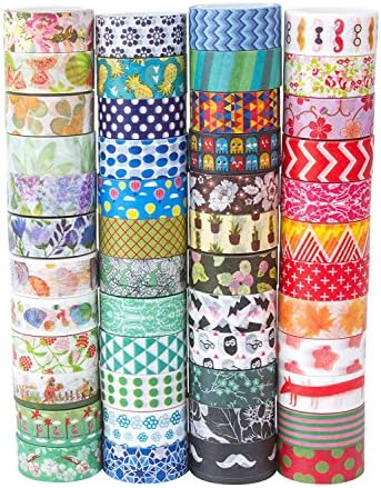 Sanvan Premium Cute Decorative Masking Washi Tapes Craft Tape Collection for DIY and Gift Wrapping,Set of 24(Style, color random)