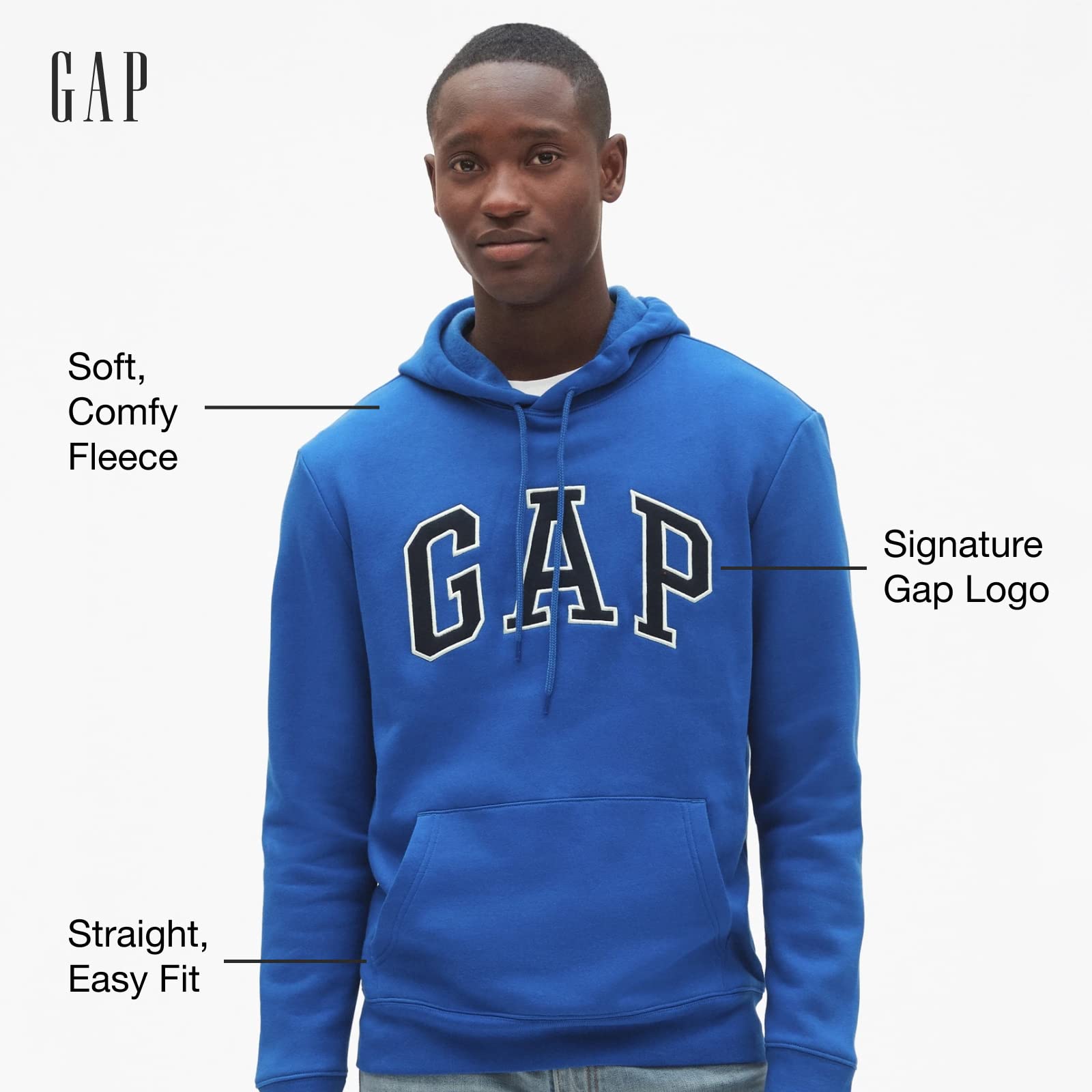 GAP Men's Logo Fleece Hoodie Hooded Sweatshirt