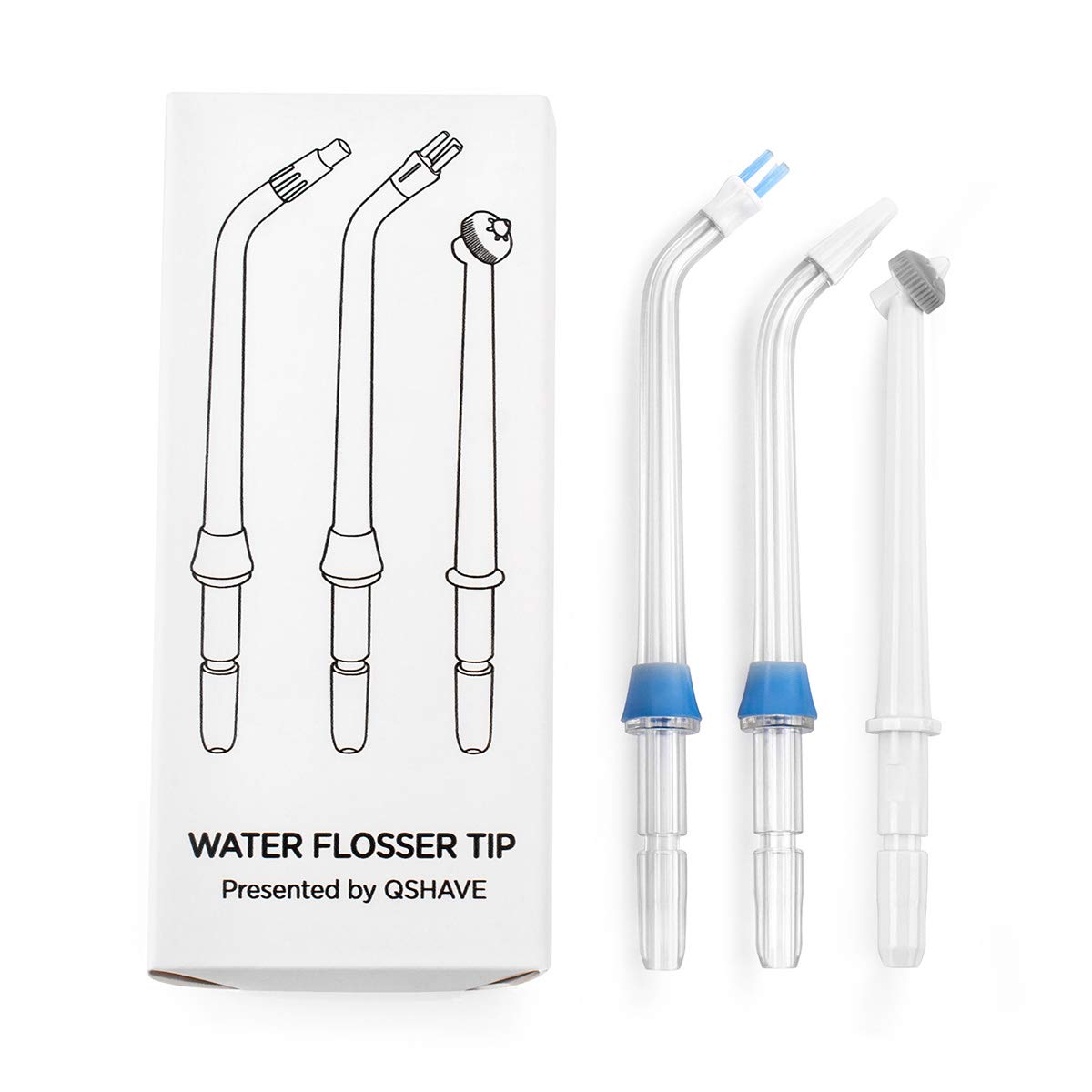 Water Flosser Tips (8 pcs Combo Kit) Includes Classic Tip, Pocket Tip, Tongue Cleaner, Orthodontic Tip, High Pressure Tip, Mist Tip, Brush Tip : Beauty