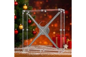 Rycixon 3D Hologram Fan Cover Clear Acrylic Enclosure For 27.5 Inch And Smaller Fans Dustproof Scratch Resistant Easy Install Pre Drilled Holes Hardware Included For Retail Store Trade Show Cover Only