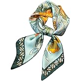 WaJuemy Silk Feeling Hair Scarf Bandanas for Women 27.5" Square Lightweight Satin Head Scarves Neck Sleeping Headscarf Wrap