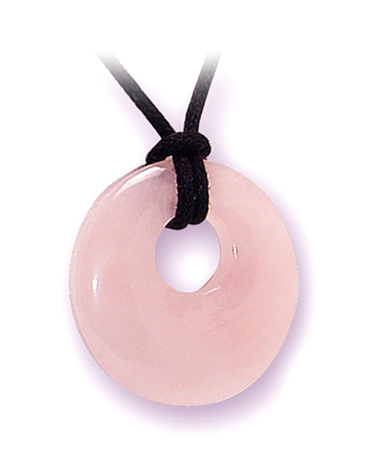 Natures Gift British Fossils Rose Quartz Crystal Donut Pendant