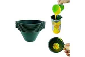 KANGHUANG 190 Micron Reusable Industrial Nylon Mesh Paint Filter Strainer Funnel Filter Paint/Gutter Oil and Food Residue High Efficient(10CM-diameter-10Pcs)