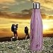 Y-Chen Double Walled Stainless Steel Vacuum Water Bottle, Portable Travel Sports Leak-Proof No Sweat Cola Shape Bottle,Keep Hot 12 Hours&Cold 24 Hours,17oz （500ml Purple-Pink