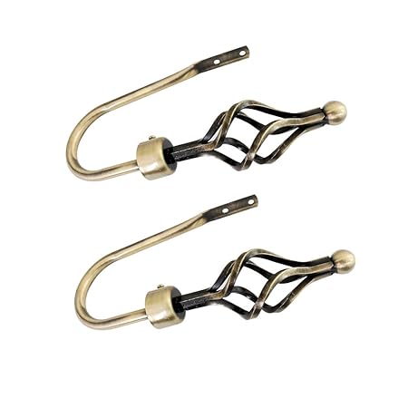 Ihomestyle One Pair Long Spiral All Metal Curtain Holdbacks