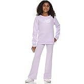 New Balance Girls 2 Piece Set – Crewneck Sweatshirt & Flared Leggings Set, Soft Cotton Blended Fleece Premium Activewear