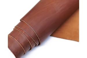 JEEREAL Tooling Leather Square 2.0mm Thick Finished Full Grain Cowhide Leather Crafts Tooling Sewing Hobby Workshop Crafting Leather (Sienna, 12"X12")