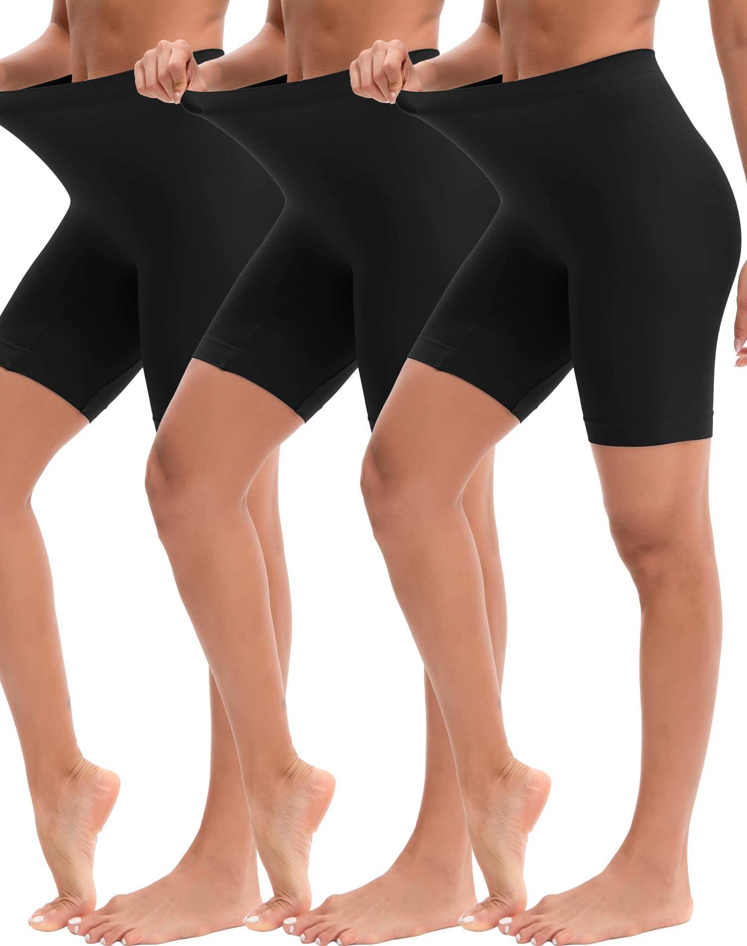 Photo 1 of INNERSY Women's Slip Shorts for Under Dresses High Waisted Shorts 3-Pack(Black,Medium)