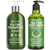 Roycederm Tea Tree Antifungal Care Bundle: Body Wash &amp; Shampoo for Skin and Scalp Health
