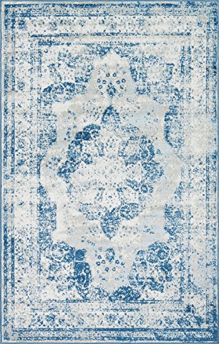 Unique Loom Sofia Collection Blue 5 x 8 Area Rug (5' x 8')