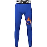 Poekuao Boys Thermal Compression Pants Youth Fleece Lined Sports Base Layer Leggings Kids Athletic Tights Cold Weather Gear