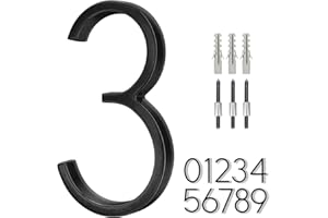 BVNUD 6 Inch Stainless Steel Floating House Number, Metal Modern House Numbers, for Outdoor Mailbox Yard Home Wall DoorGarage Gate with Nail Kit, Coated Black, 911 Visibility Signage