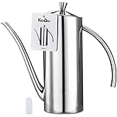 KSENDALO Premium Stainless Steel Olive Oil Dispenser (24oz/700mL) - Leakproof Kitchen Cruet & Olive Oil Bottle with Ergonomic ONE-Piece Body, Long Narrow Spout for Precision Pouring & Arc Handle