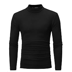 Mens Half Turtleneck Long Sleeve Pullover Basic